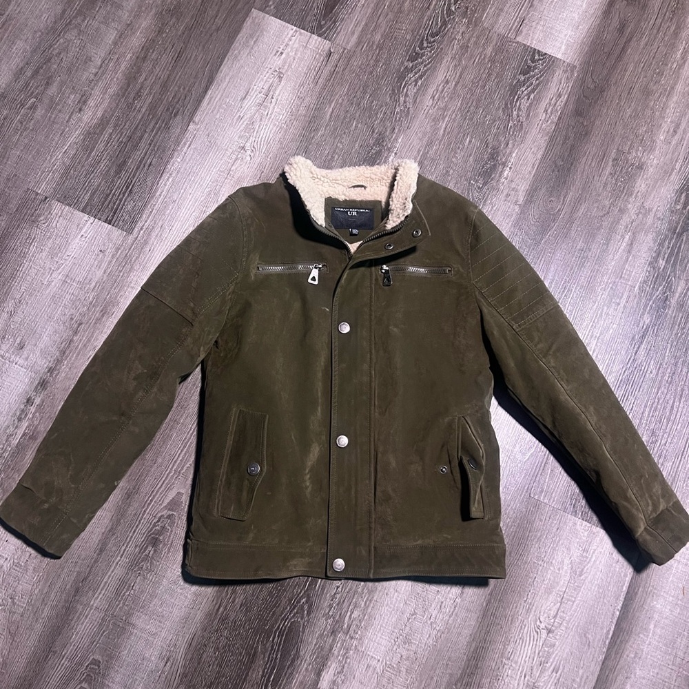 Urban Republic Olive Jacket with faux shearling Lining